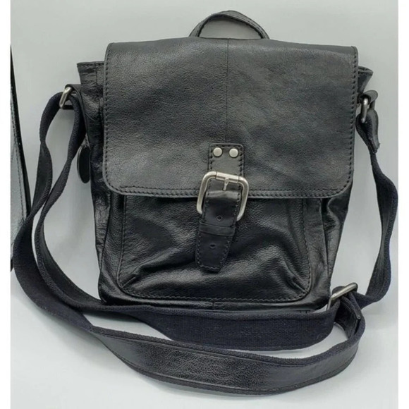 Fossil Handbags - Fossil Black Leather Decker City Shoulder Bag Purs